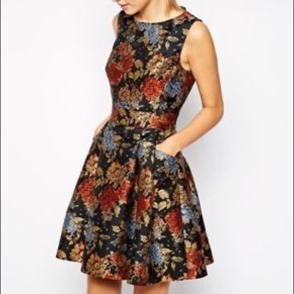 Karen Millen Floral Jacquard Dress